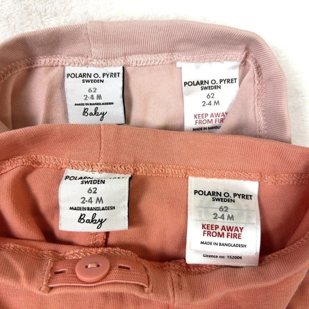 Polarn O. Pyret Baby Girl Organic Cotton 4pc Bundle Rainbow Heart Size 2-4M